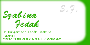 szabina fedak business card
