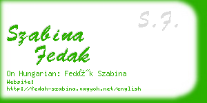 szabina fedak business card